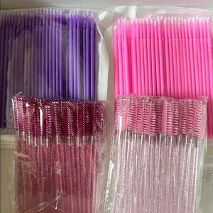 Pink and Purple Lash Brushes and Micro Applicators